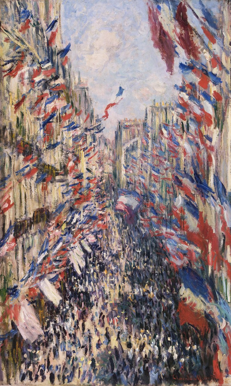 Rue Montorgueil i Paris. Fejring den 30. juni 1878 af Claude Monet