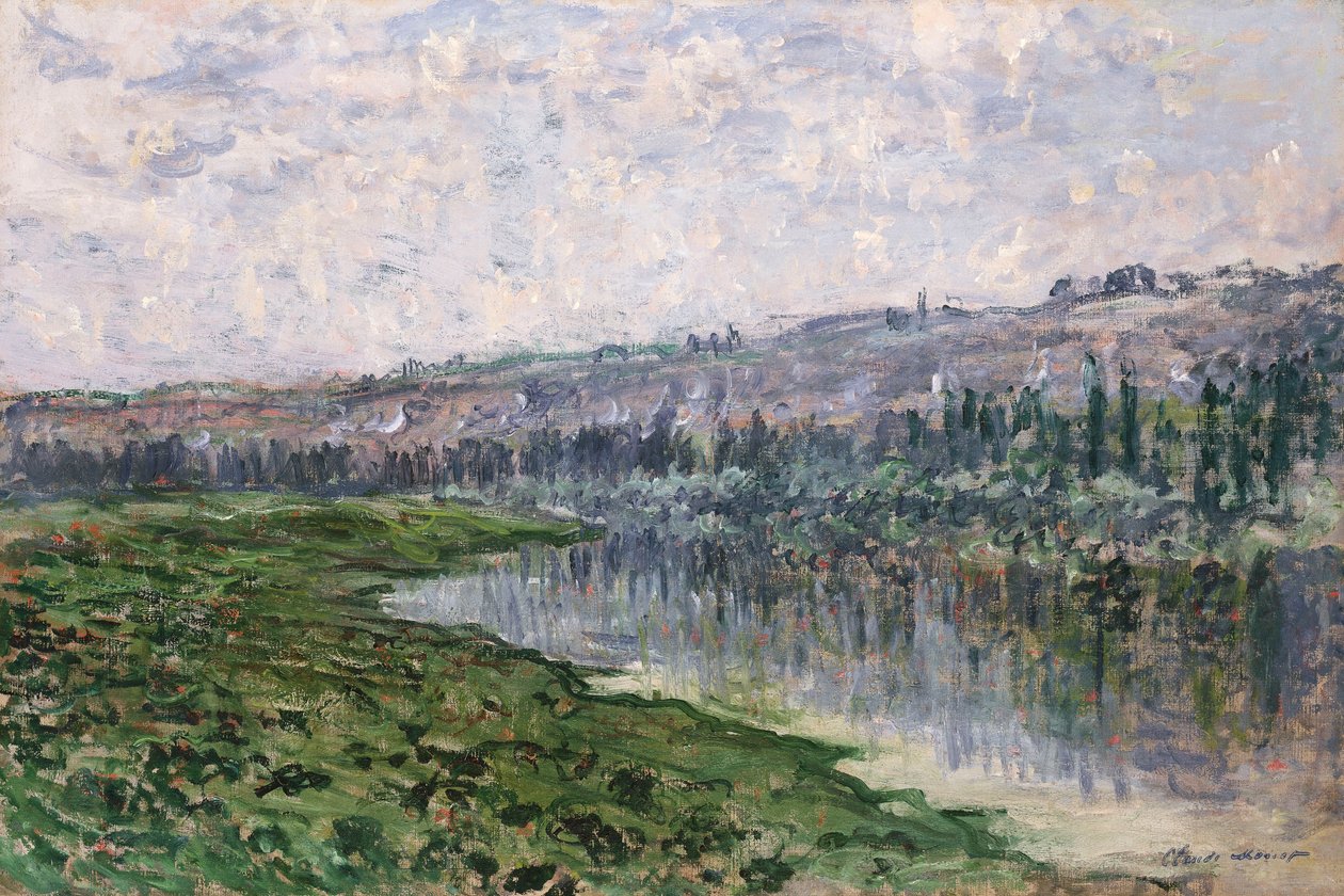 Seinen og Chantemsle-bakkerne; Seinen og Chantemsle-bakkerne, 1880 af Claude Monet