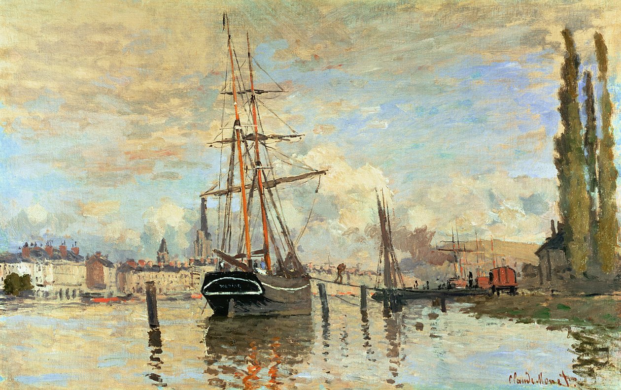 Seinen i Rouen, 1872 af Claude Monet