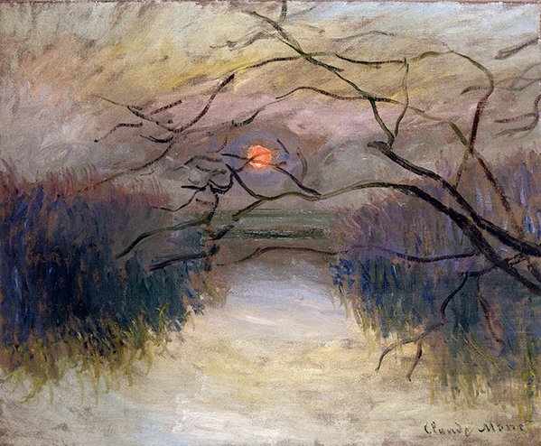 Seinen ved Vetheuil (olie på lærred) af Claude Monet