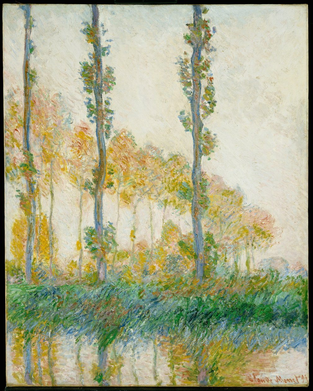 De tre træer, efterår, 1891 af Claude Monet