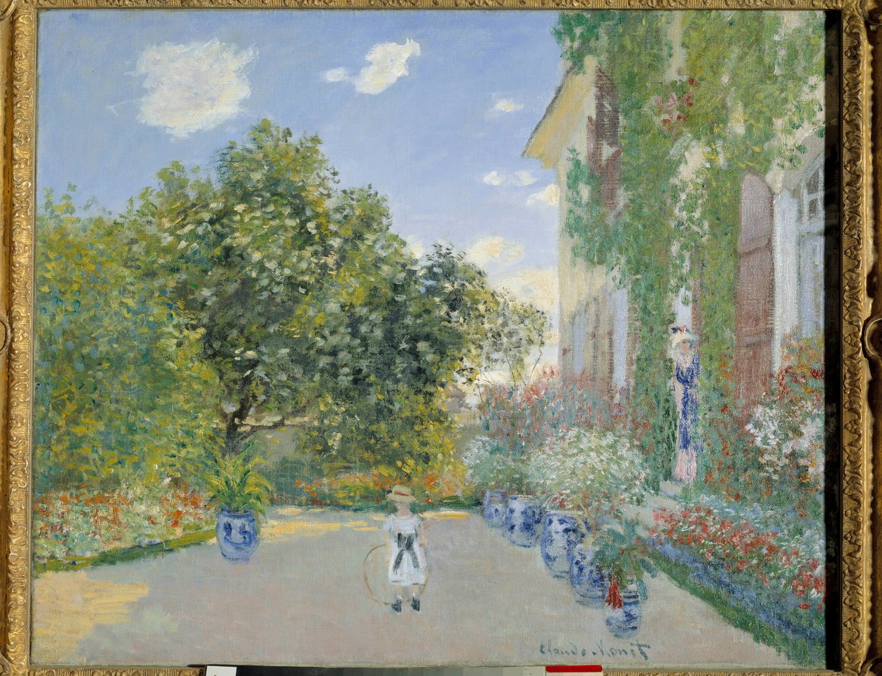 Kunstnerens hus i Argenteuil i 1872 (olie på lærred) af Claude Monet