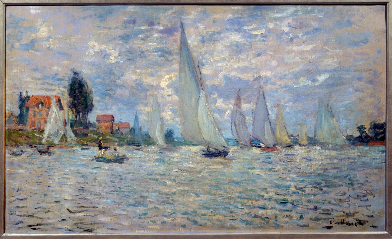 Bådene. Regates a Argenteuil-maleri af Claude Monet (1840-1926) 1874 Søn. 0,6x1 m Paris, musee d