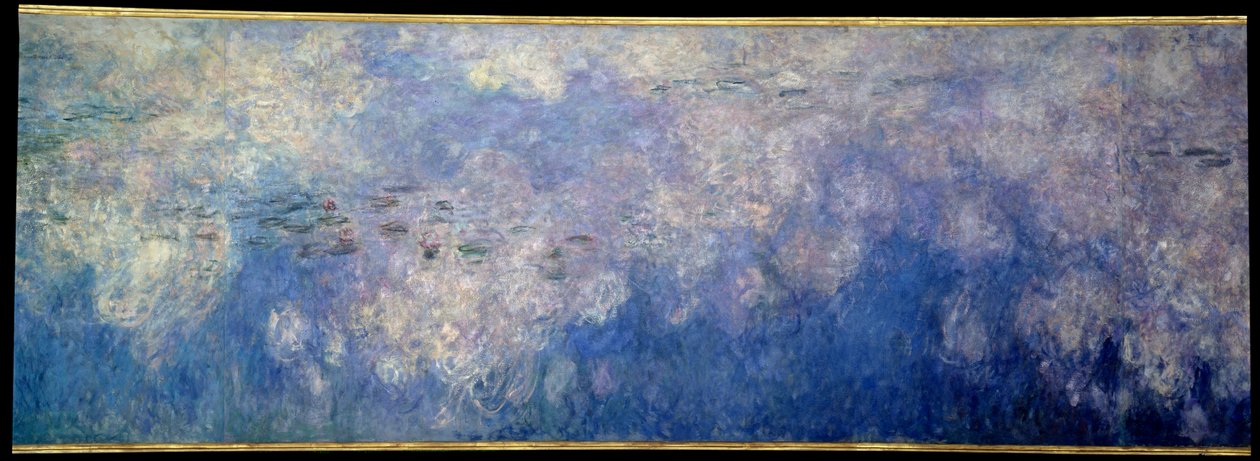 Nymfeerne; skyerne. Central del af triptykonen malet i Giverny. Maleri af Claude Monet (1840-1926) af Claude Monet