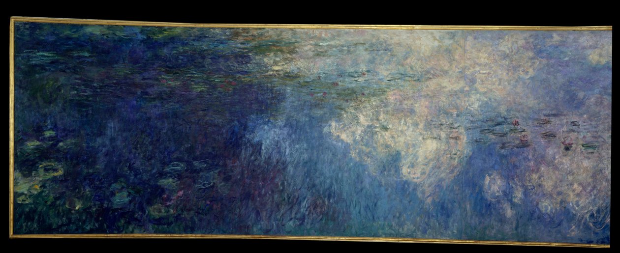 Nymfeerne; skyerne. Venstre del af triptykonet malet i Giverny. Maleri af Claude Monet (1840-1926) af Claude Monet