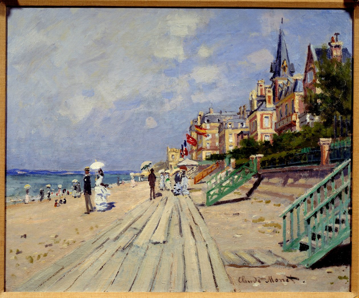 Trouville strand. Maleri af Claude Monet (1840-1926) af Claude Monet