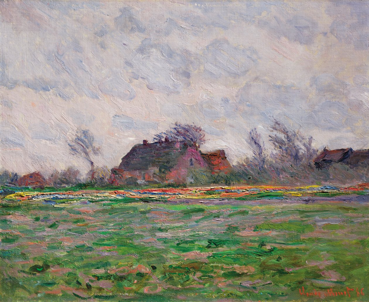 Tulipanmarker nær Leiden af Claude Monet