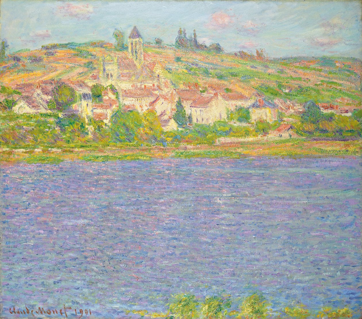Vetheuil i Solen; Vetheuil, Soleffekt, 1901 af Claude Monet