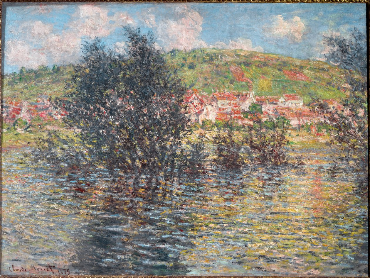 Vetheuil, set fra Lavacourt af Claude Monet
