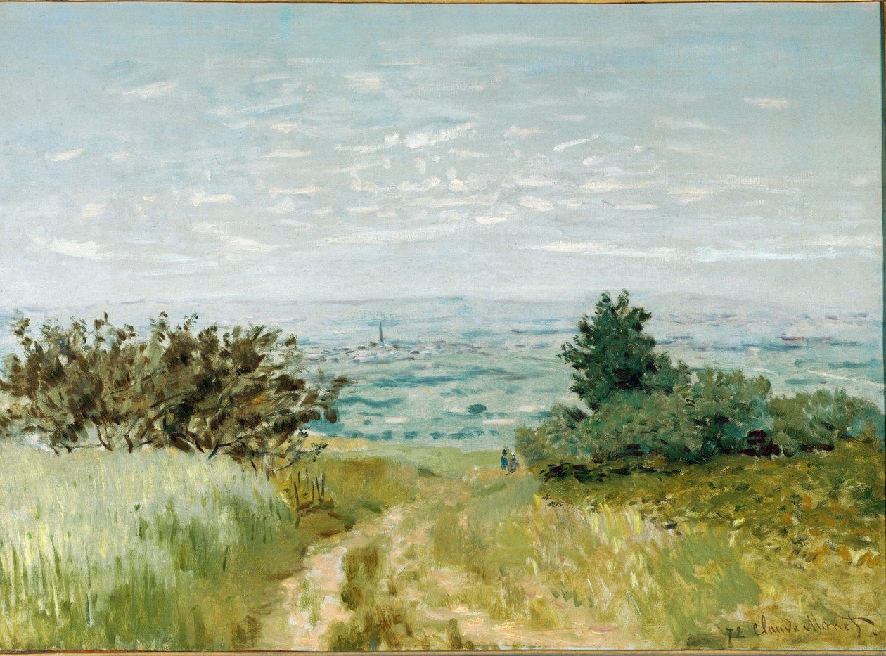 Udsigt fra sletten til Argenteuil, Sannois skråninger - 1872. Olie på lærred af Claude Monet
