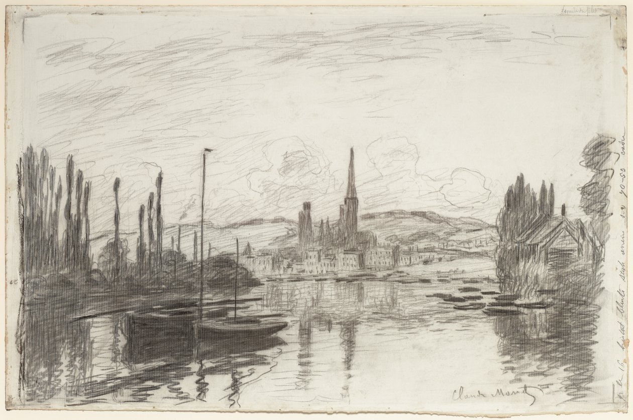 Udsigt over Rouen af Claude Monet