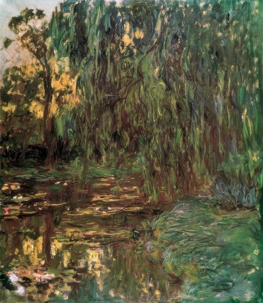 Udsigt over åkandammen med pil af Claude Monet