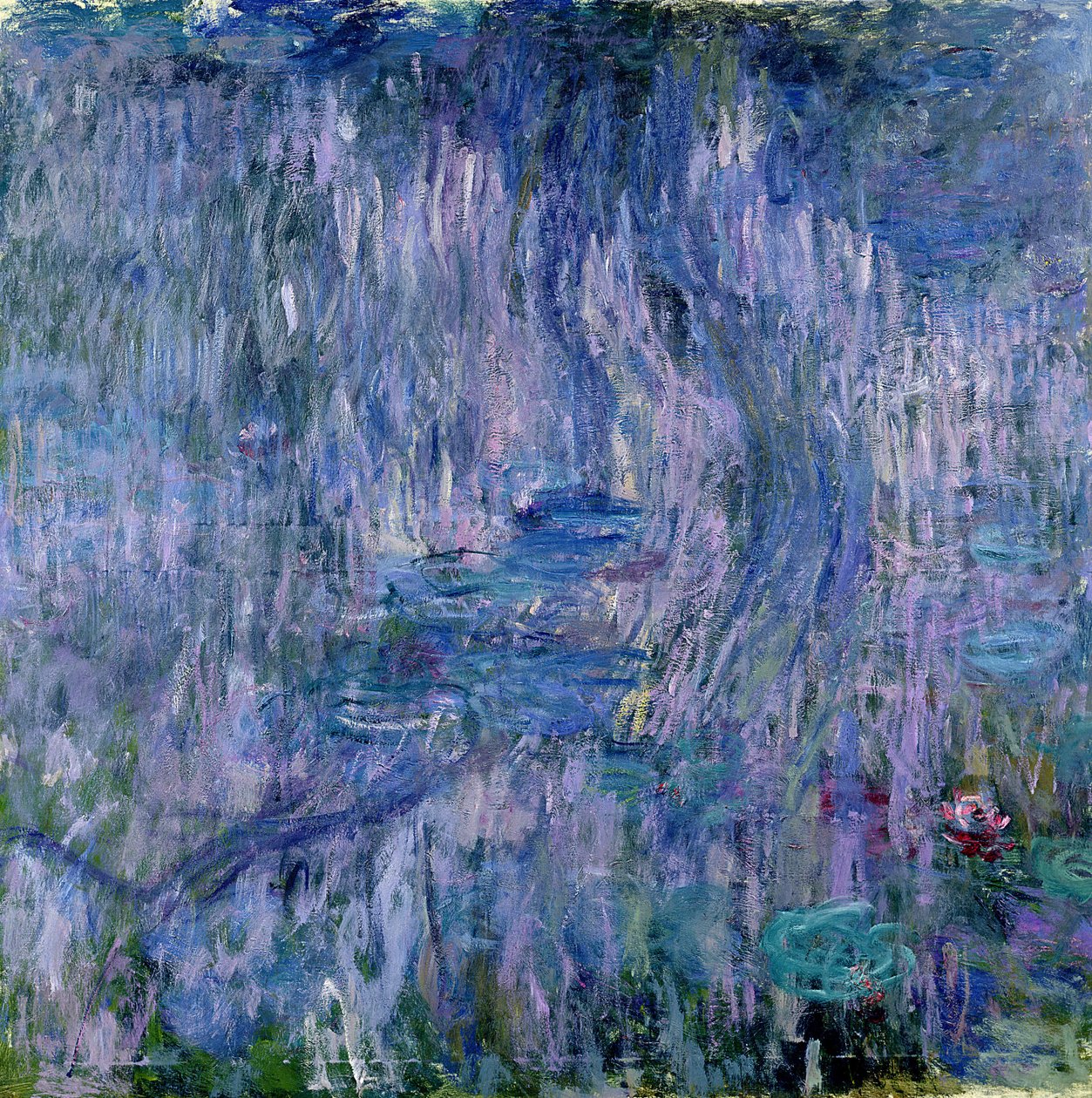 Åkander og refleksioner af et piletræ, 1916-19 (se detaljer 414405) af Claude Monet