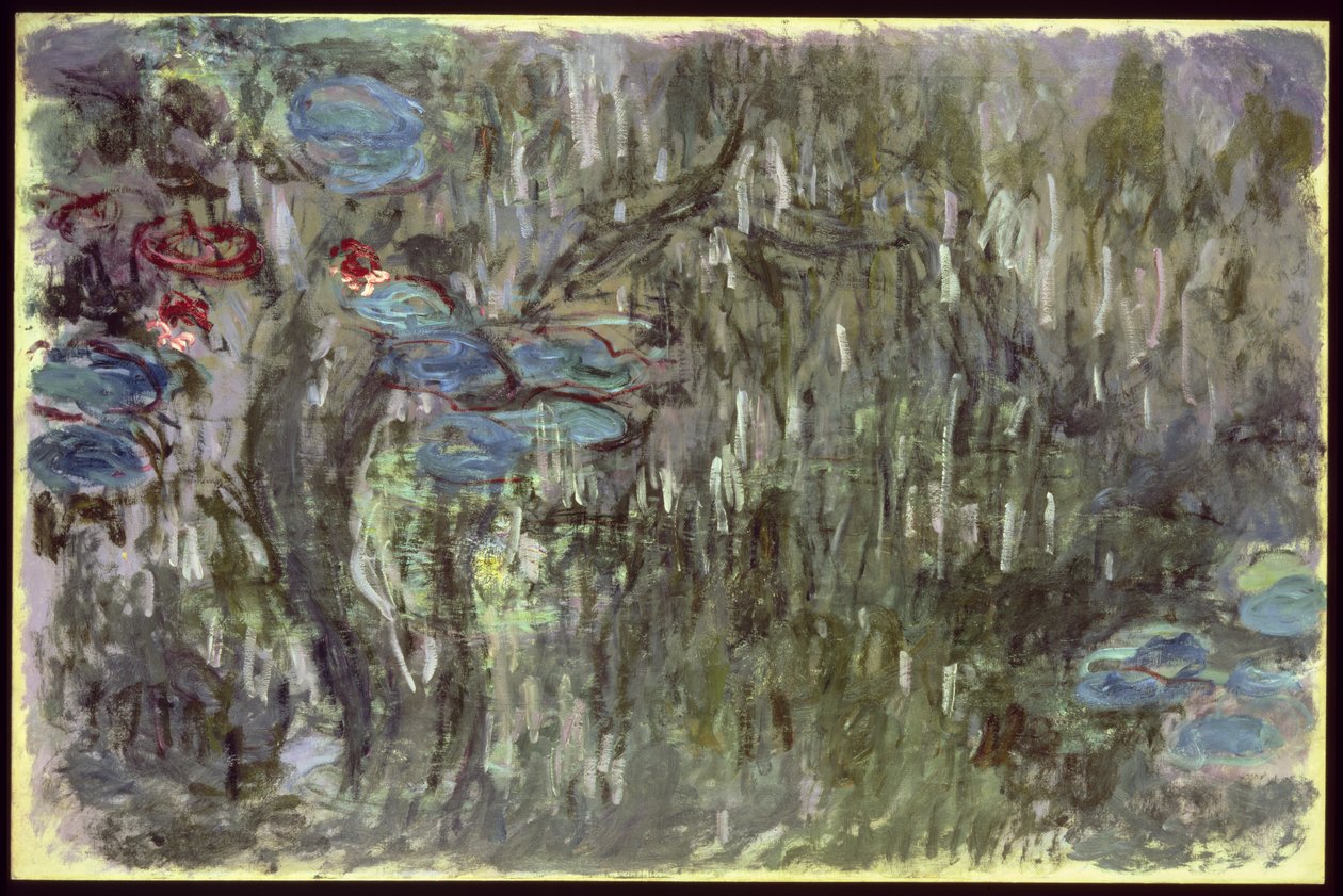 Åkander med refleksioner af piletræer, c.1920 af Claude Monet