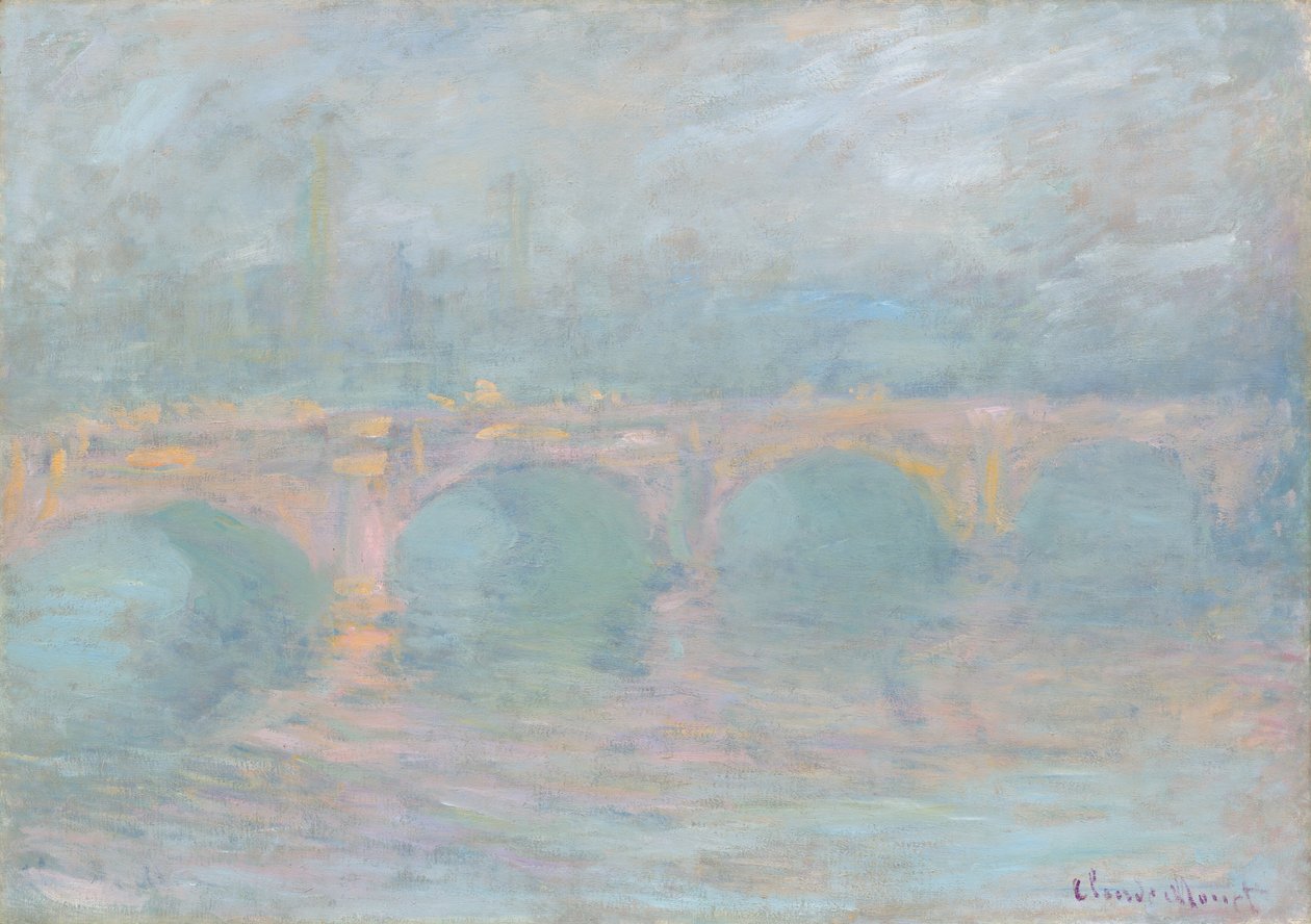 Waterloo Bridge, London, ved solnedgang af Claude Monet