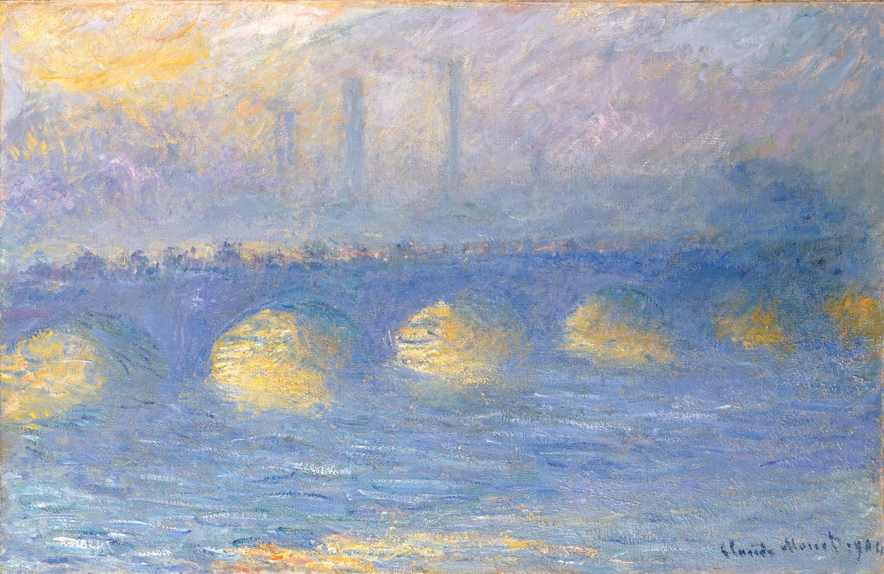 Waterloo Bridge, overskyet, 1904 af Claude Monet