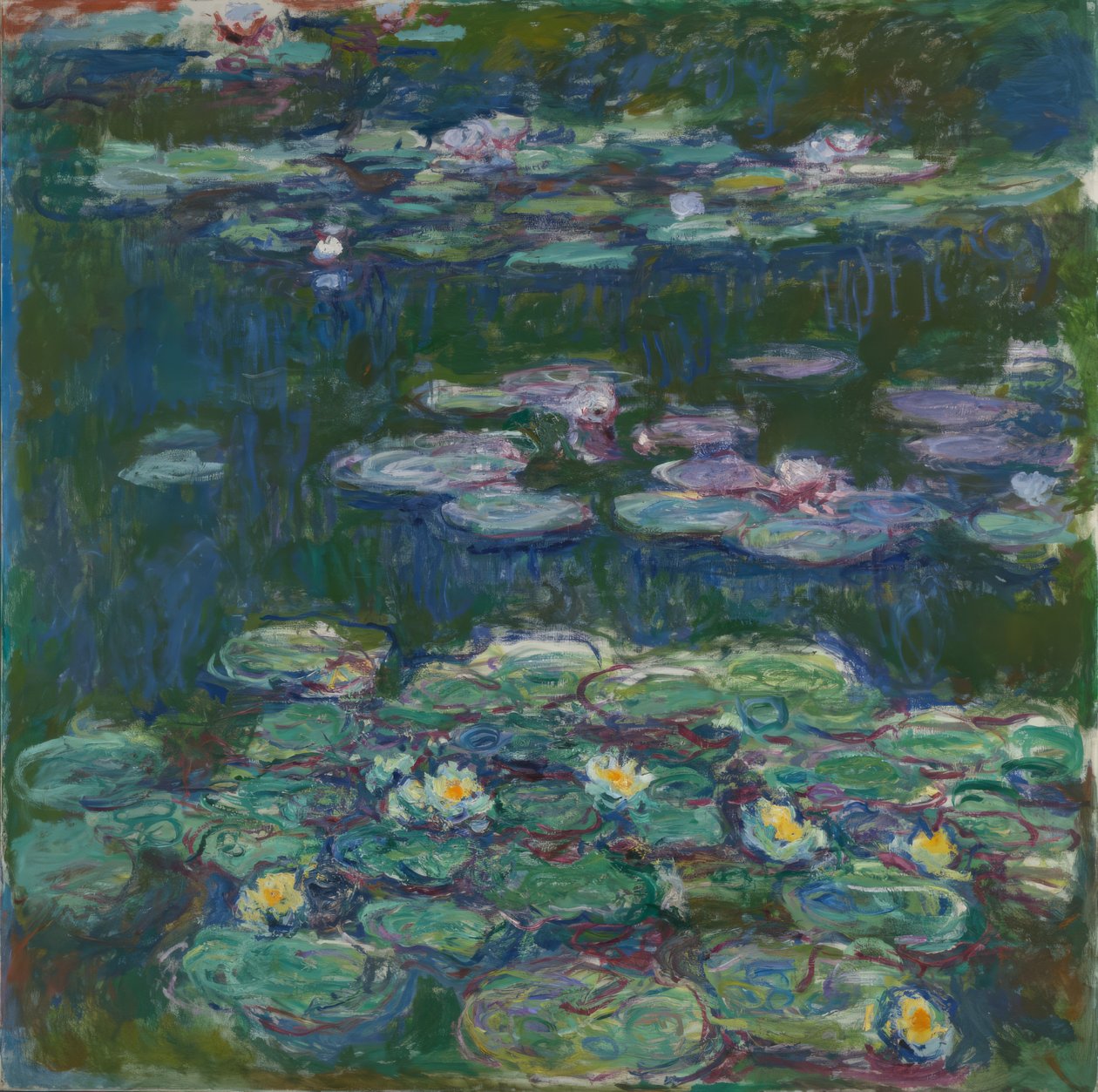 Hvide og gule vandliljer af Claude Monet