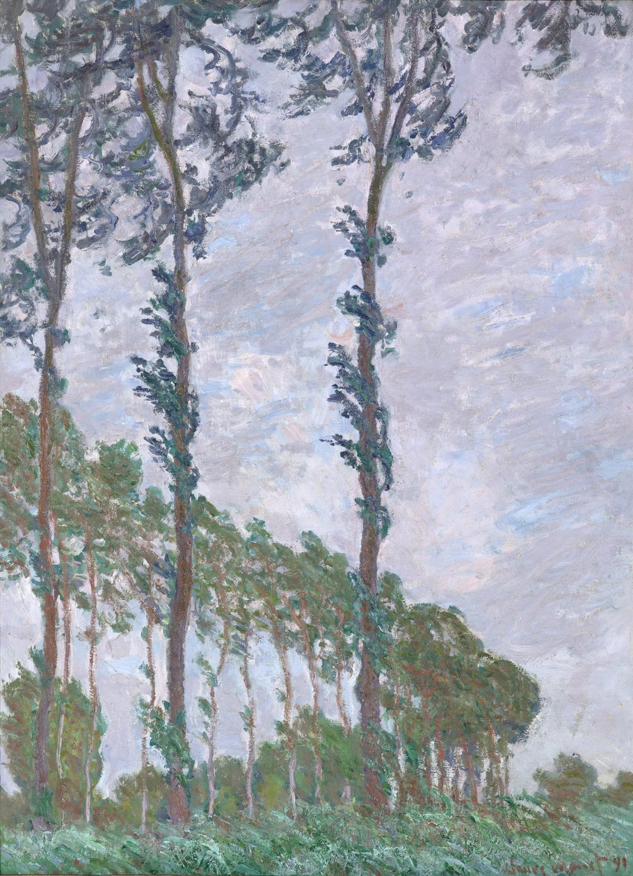 Vindeffekt, serie af poppelerne, 1891 af Claude Monet
