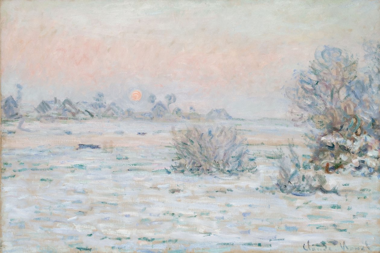 Vintersol ved Lavacourt af Claude Monet