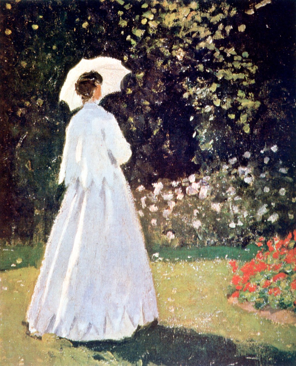 Kvinde i haven, Sainte Adresse, detalje, 1867 af Claude Monet