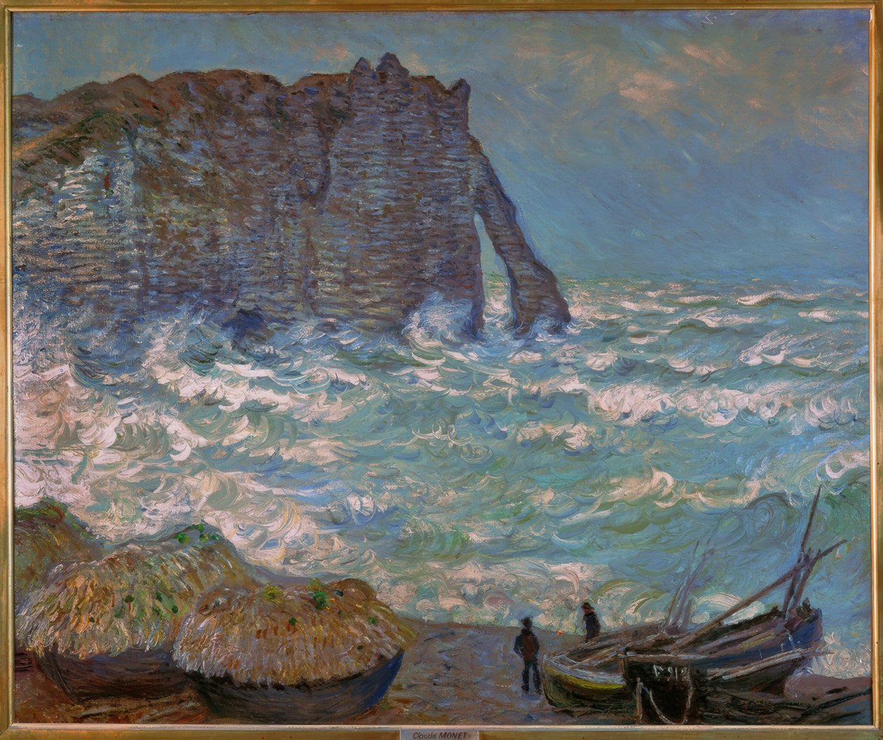 Étretat, hårdt hav af Claude Monet