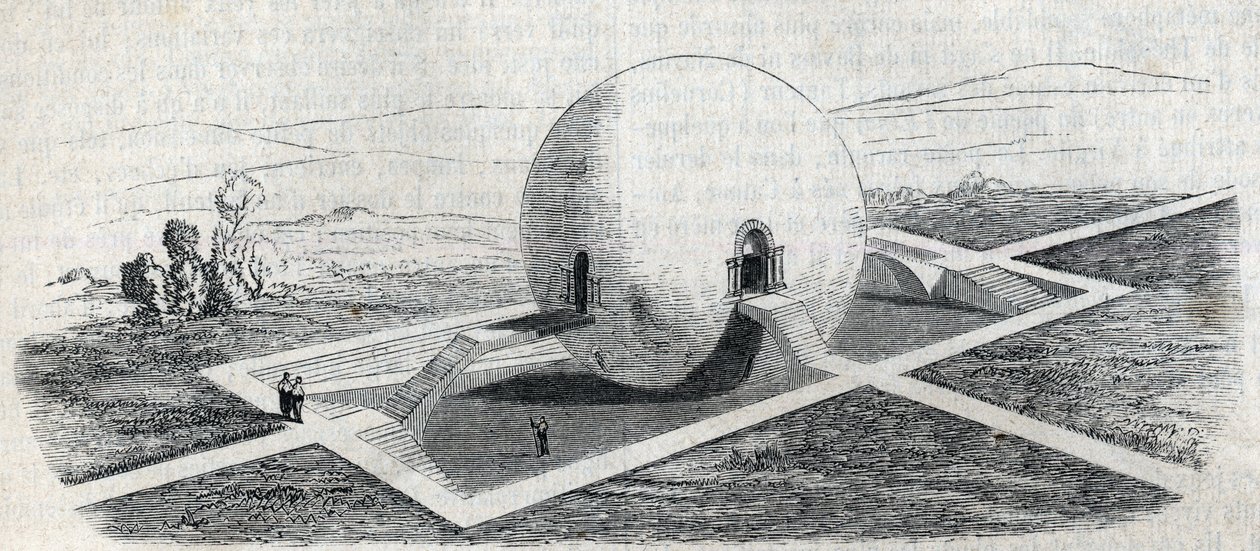 Projekt af et gårdvagthus af Claude Nicolas Ledoux (1736-1806). af Claude Nicolas Ledoux