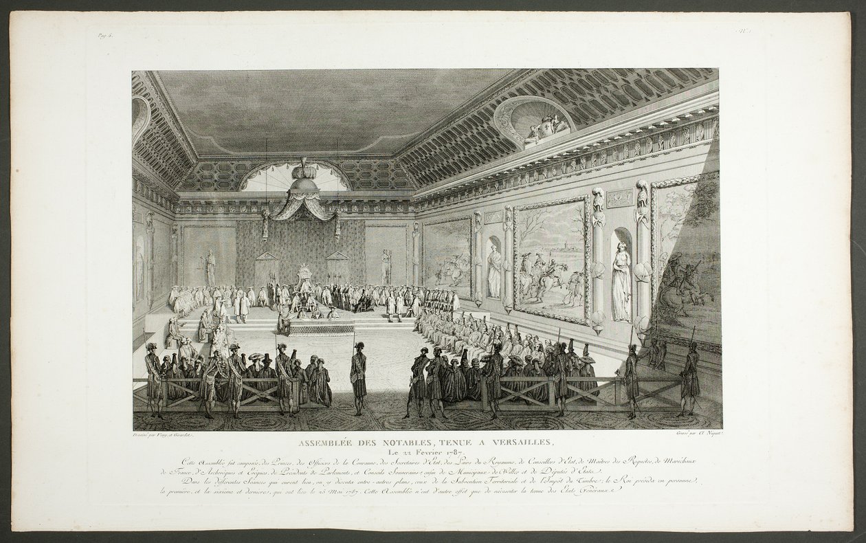 Assembly of Notable People, Held at Versailles, fra serien Tableaux historiques de la Révolution française af Claude Niquet