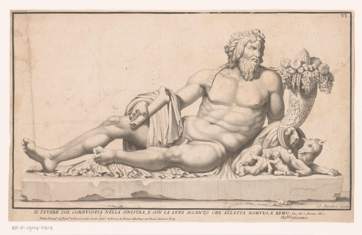 Personificering af Tiberen Antikke statuer (serietitel) af Claude Randon