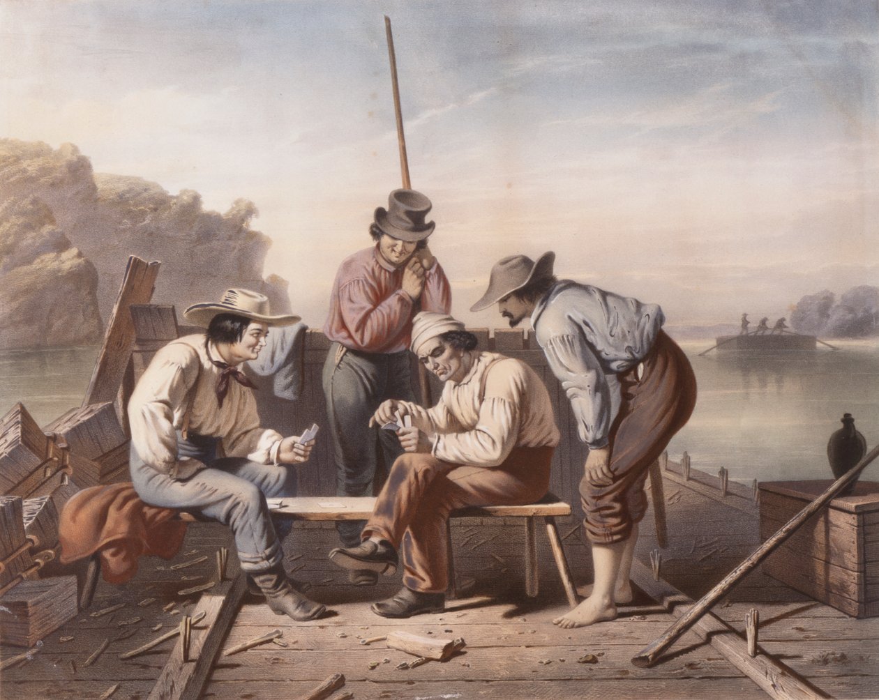 I et dilemma, Mississippi Raftsmen spille kort af Claude Régnier
