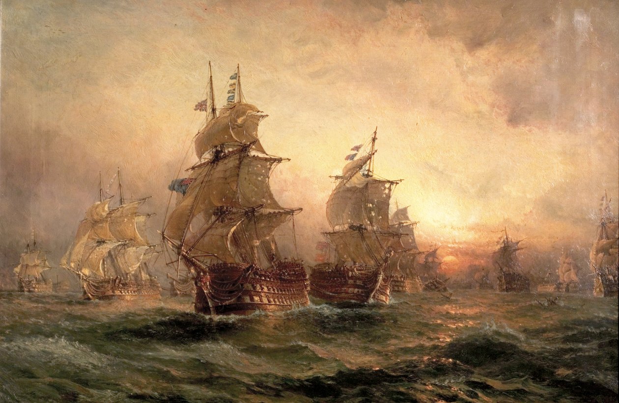 The Evening of Trafalgar, 1890 af Claude T. Stanfield Moore