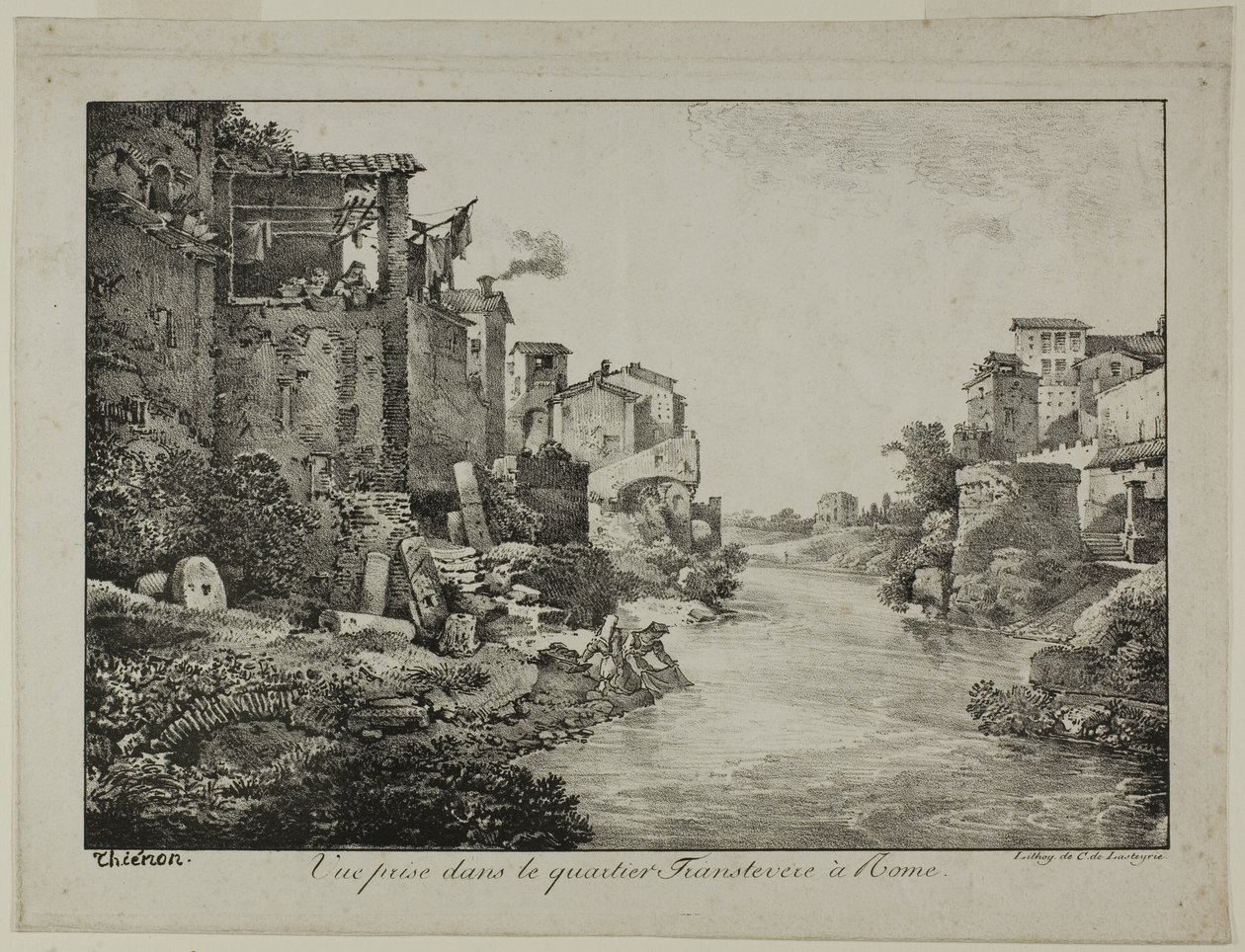 Udsigt i Trastevere-kvarteret, Rom af Claude Thienon