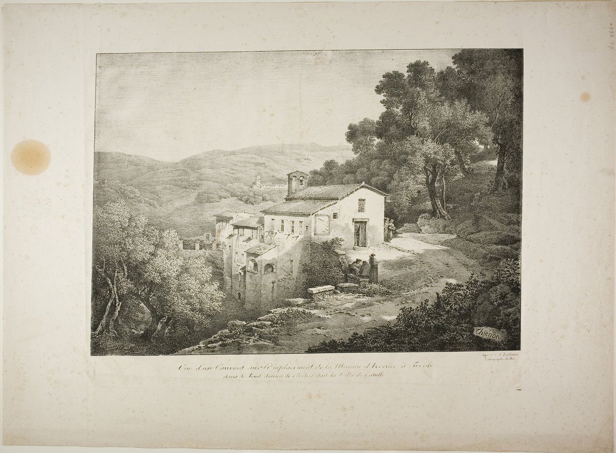 Udsigt over et kloster på stedet for Horace-huset af Claude Thienon