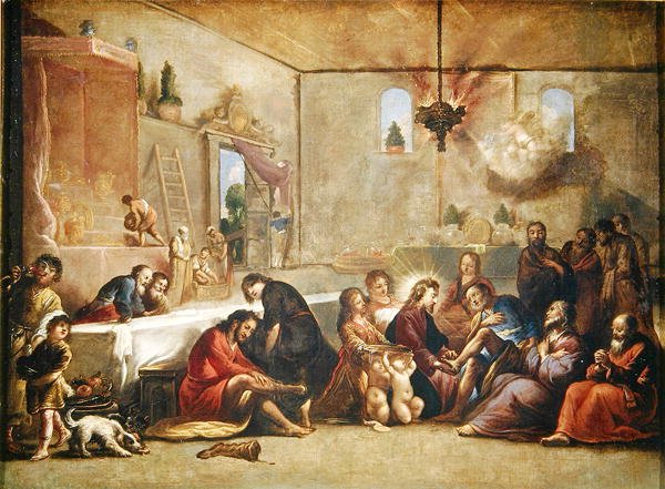 Kristus vasker disciplenes fødder, 1653 af Claude Vignon