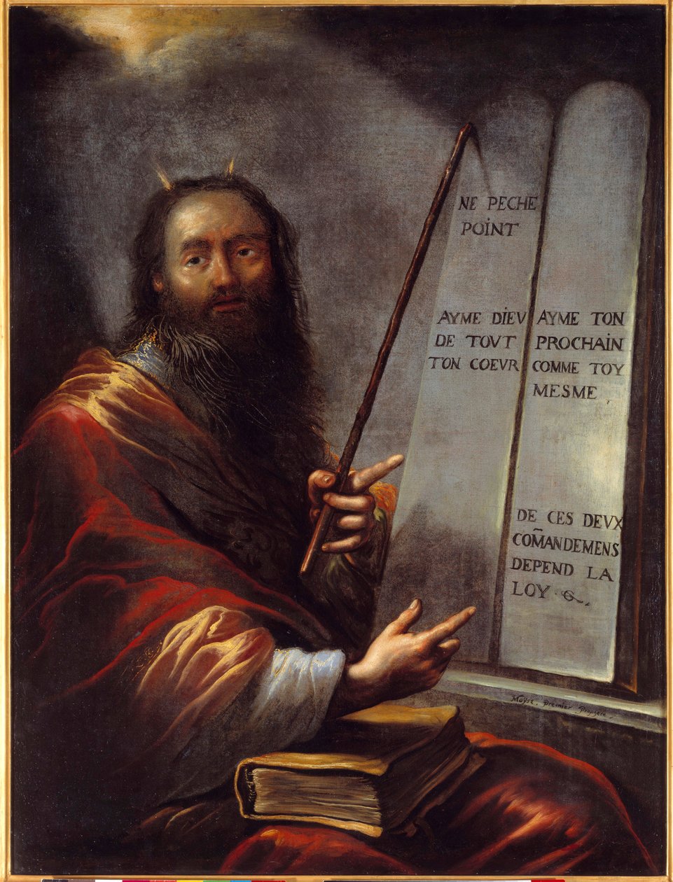 Moses og lovens tabeller Maleri af Claude Vignon (1593-1670) 1600-tallet søn. 1,29x0,9 m Rouen, Museum of Fine Arts af Claude Vignon