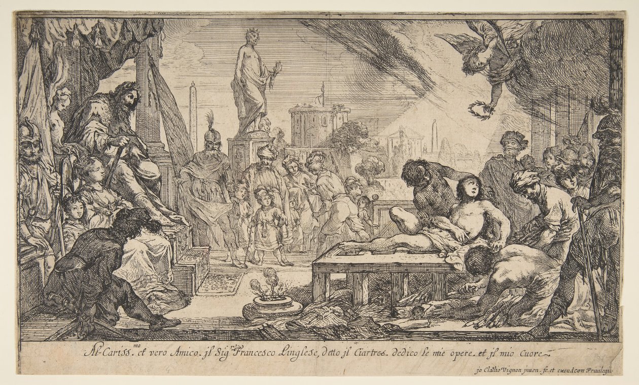The Martyrium of St. Lawrence, ca. 1627. af Claude Vignon