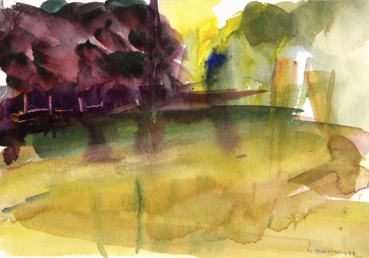 Parc i Normandiet, 1992 (akvarel) af Claudia Hutchins Puechavy