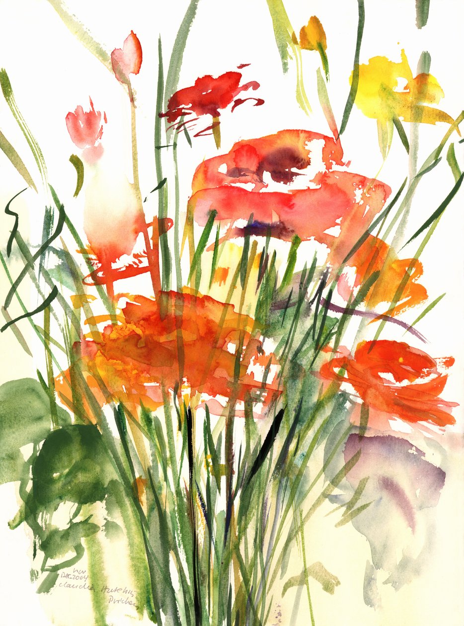 Renoncules, 2001 (akvarel) af Claudia Hutchins Puechavy