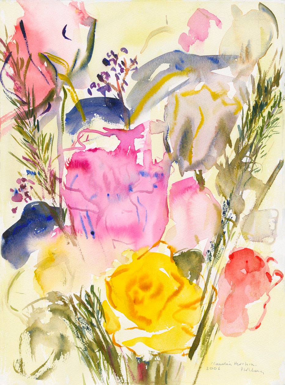 Roses, 2006, (akvarel på papir) af Claudia Hutchins Puechavy