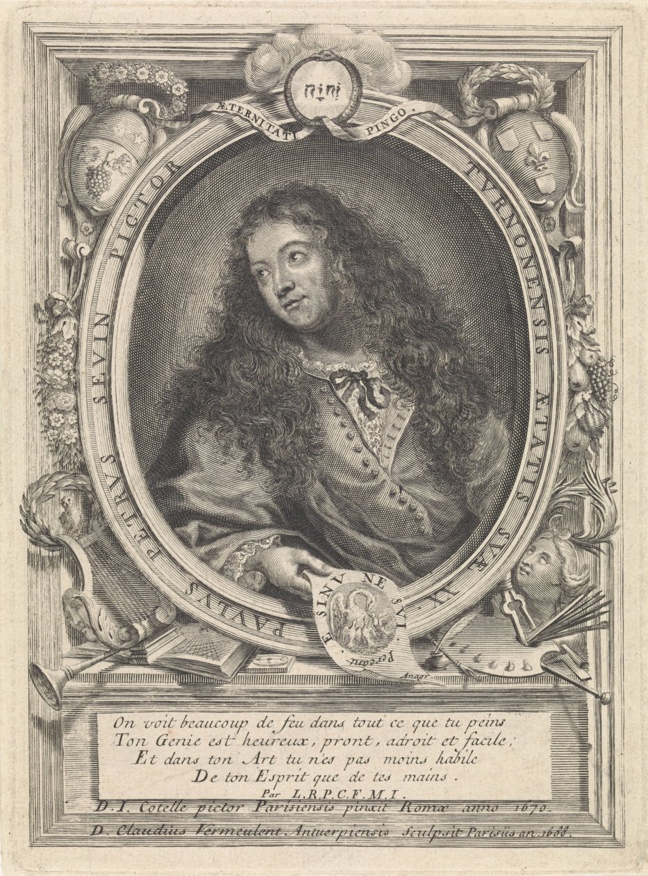 Portræt af maleren Petrus Paulus Sevin af Tours af Claudius Vermeulen