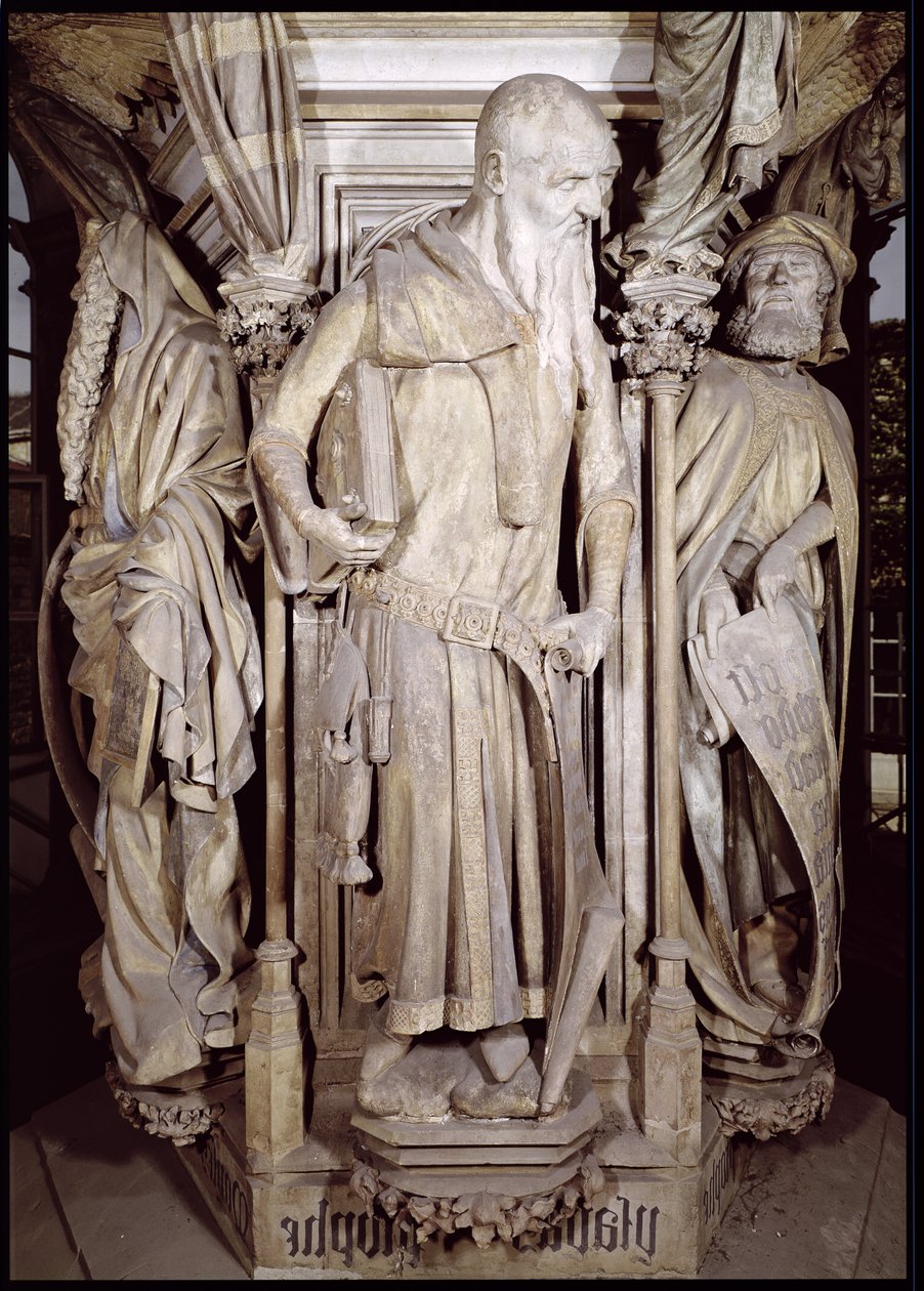 Moses Brønd, detalje af Esajas fra den sekskantede piedestal, 1395-1404 sten af Claus and Malouel, Jean Sluter