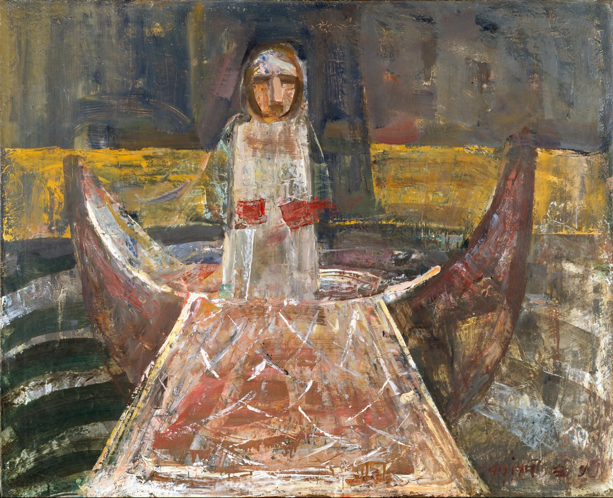 The Fisherman, slutningen af det 19.-begyndelsen af det 20. århundrede (olie på lærred) af Clayton S. Price