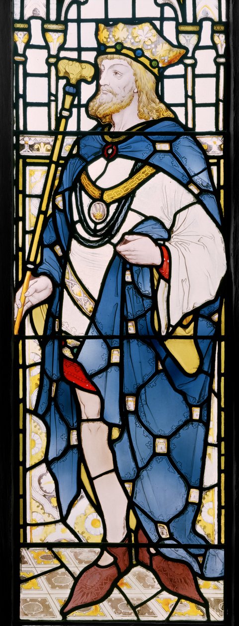 Edward II, detalje fra et vindue i den store sal, 1867-71 af Clement James Heaton