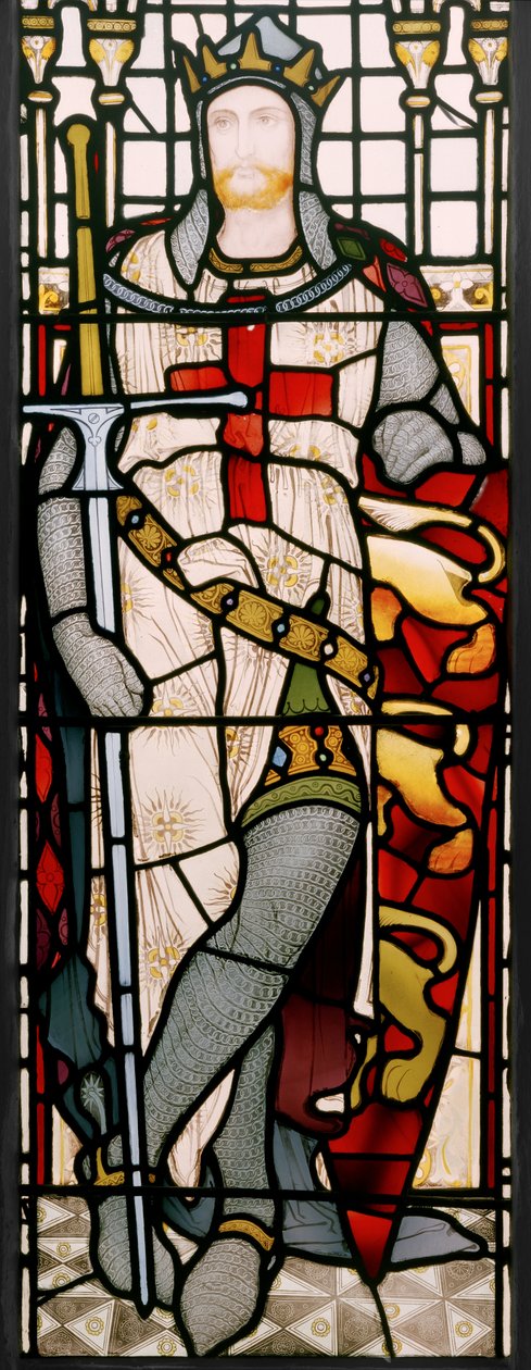 Richard I, detalje fra et vindue i den store sal, 1867-71 (farvet glas) af Clement James Heaton