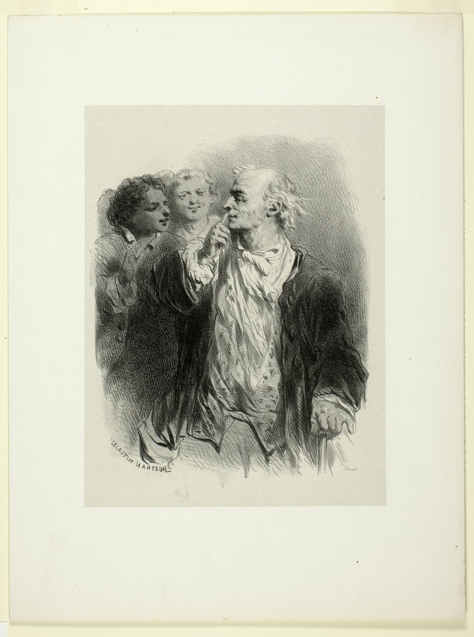 En gentleman og to ledsagere af Célestin Nanteuil