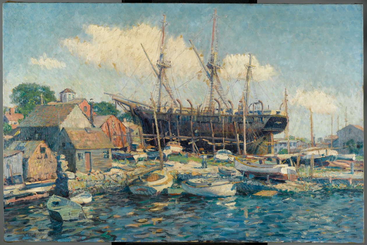 Et hvalskib på Marine Railway ved Fairhaven af Clifford Warren Ashley