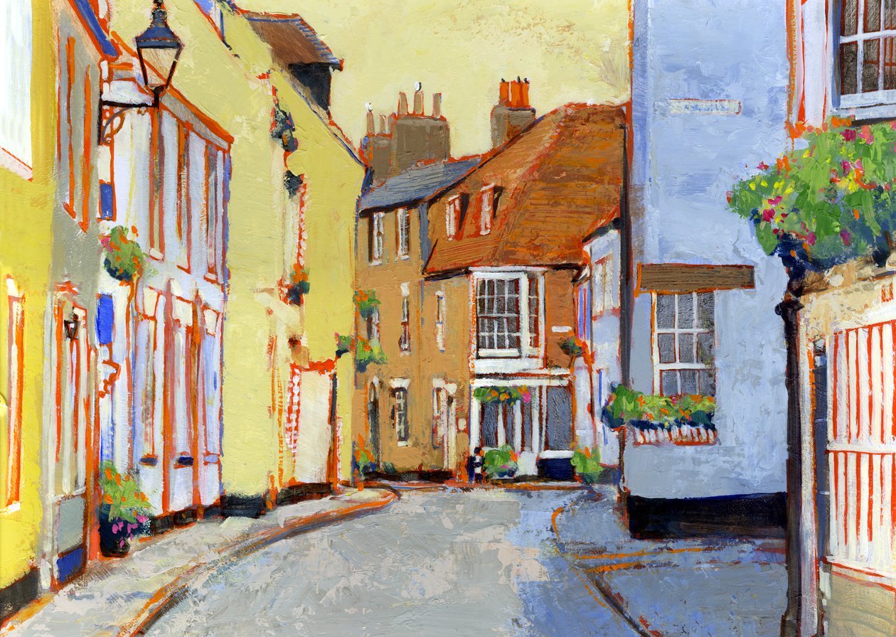 Middle Street, Deal 2, 2007 (akryl ombord) af Clive Metcalfe