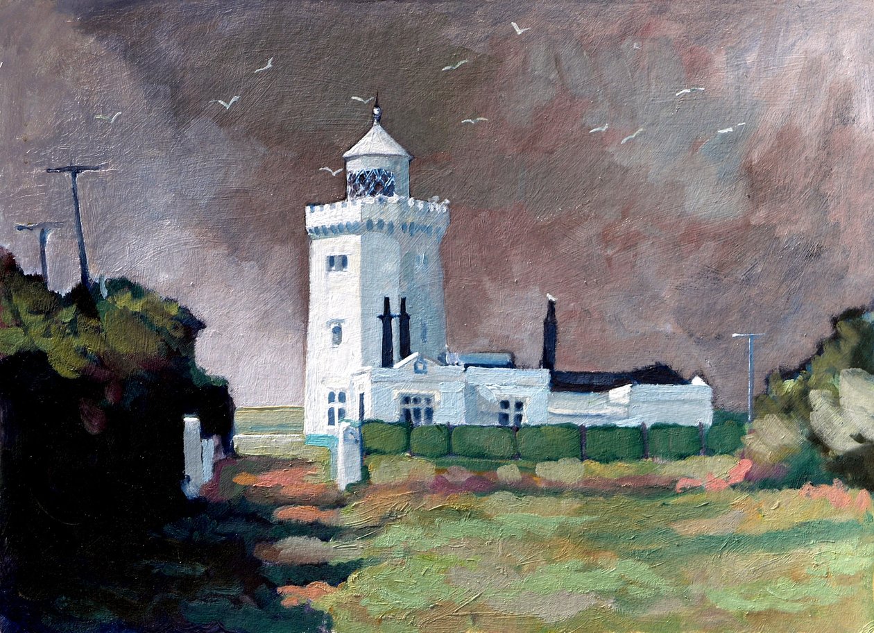 South Forelands, 2007 (akryl om bord) af Clive Metcalfe
