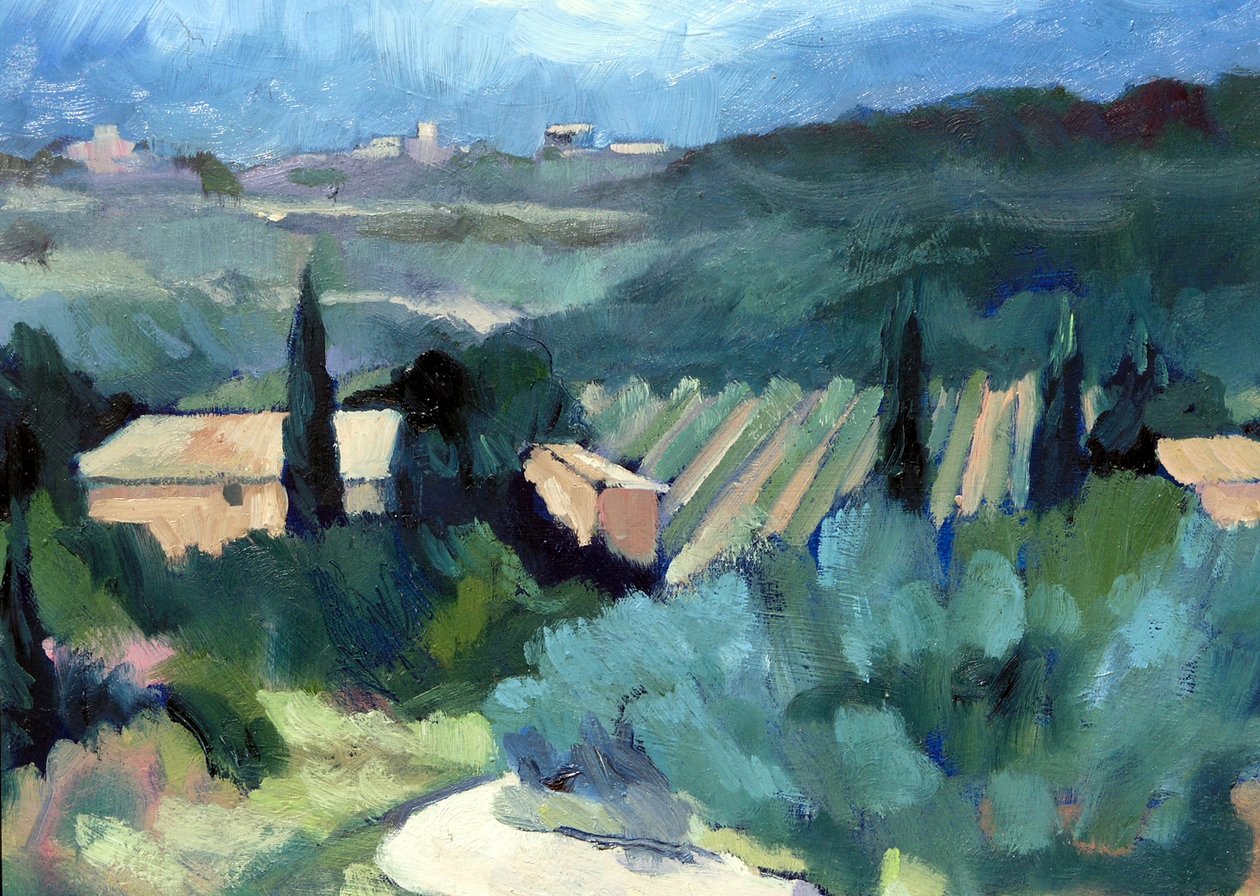 Toscana 3, 2007 (akryl om bord) af Clive Metcalfe