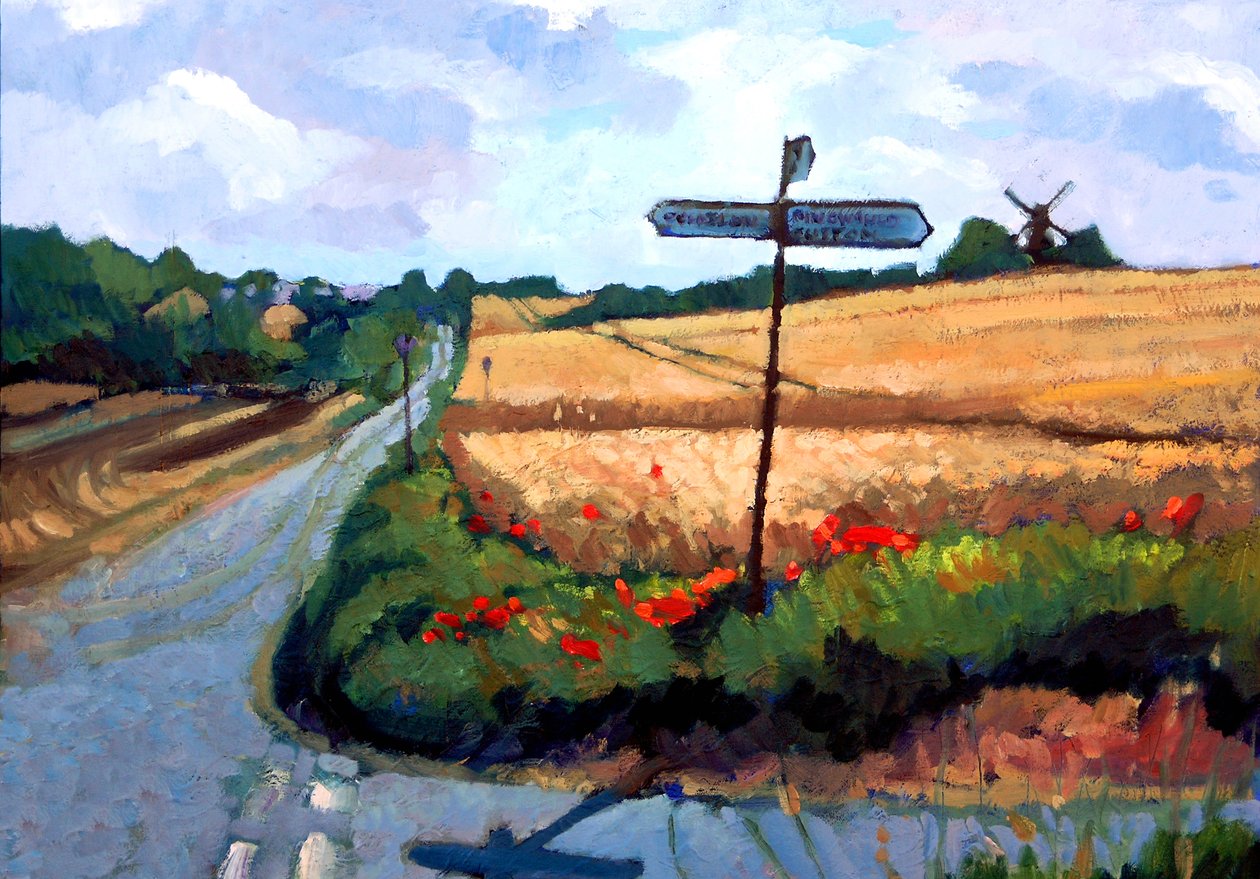 Vindmølle, 2007 (akryl om bord) af Clive Metcalfe