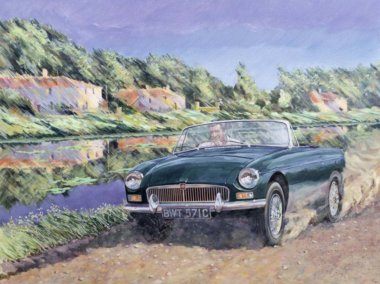 MGB ved en fransk kanal af Clive Metcalfe
